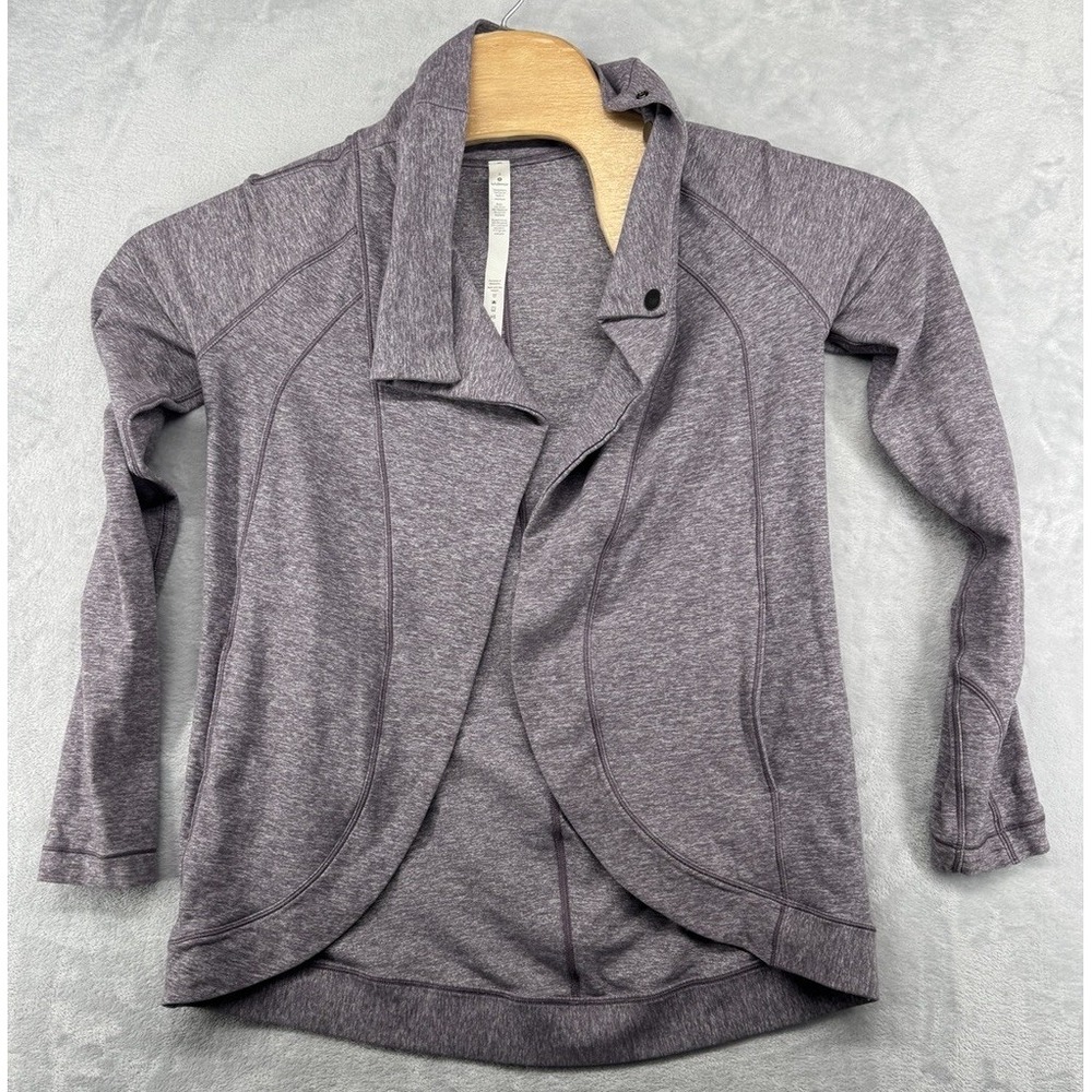 Lululemon Rulu Rally Wrap‎ Cardigan Heathered Graphite Purple Women's 2 W3BVLS